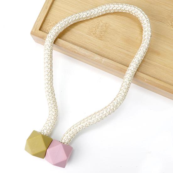 1 Pair Magnetic Curtain Tiebacks, Woven Rope Curtain Tiebacks, Decorative Curtain Holders, Drapery Holdbacks for Living Room Bedroom