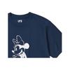 Uniqlo Disney Collaboration Cartoon Print Round Neck Short Sleeve T-Shirt Unisex Tops Navy-Blue 467916-69