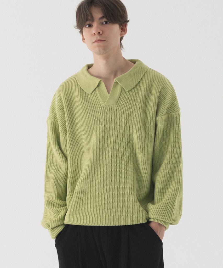 PIANER [2 Pack] Open Collar Oversized Hacci Knit (5 Colors)