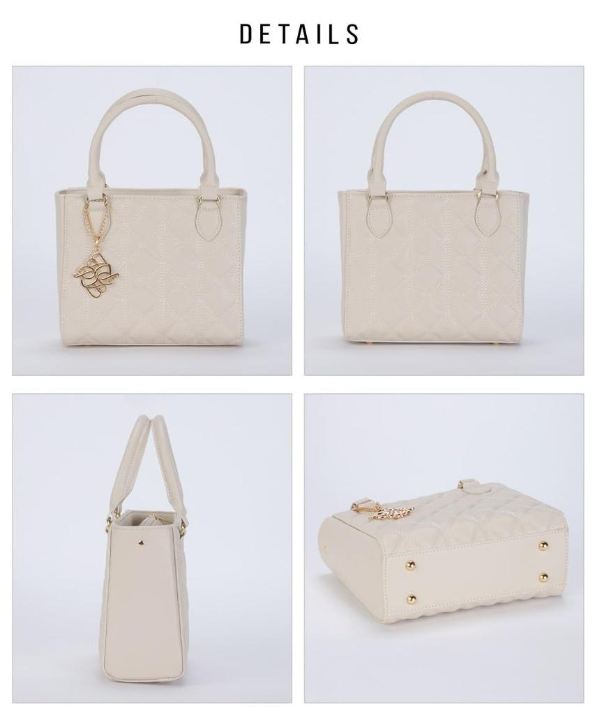 Altro Rose Schwarze Umhängetasche, Damen Umhänge-Tote-Bag, 2-Wege, Stehend, Kann in der Hand getragen werden, Getragen, oder Crossbody, mit Henkeln, Gesteppt