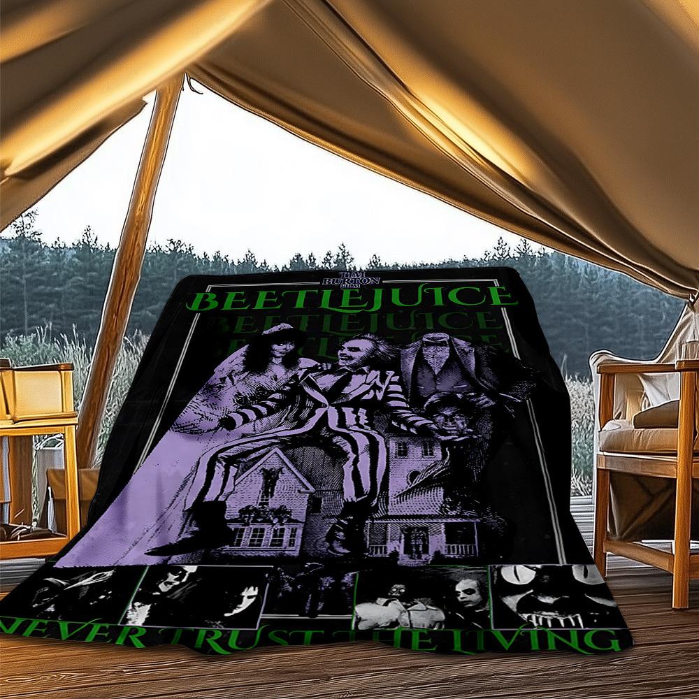 1pc Beetlejuice Outdoor Soft Blanket Ultra Plush, Warm, Versatile, and Easy Care for Camping, and