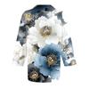 Women's Fashion Casual Lapel 3/4 Sleeve Print Shirt Women's Button Up Tops
