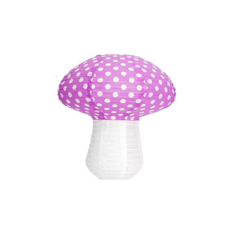 1PC Cartoon diy Party Decor Mushroom Shaped Handmade lantern Paper lanterns Round 3D Hanging