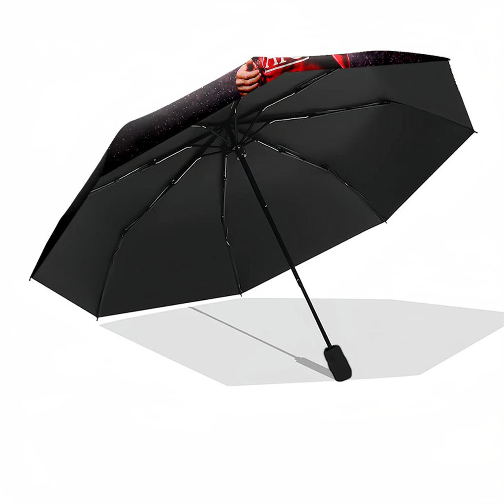 Rainy Day Soccer Action Automatic Umbrella Retractable Design with 8-Rib Durability Foldable Design Travel Essential Outdoor Accessory