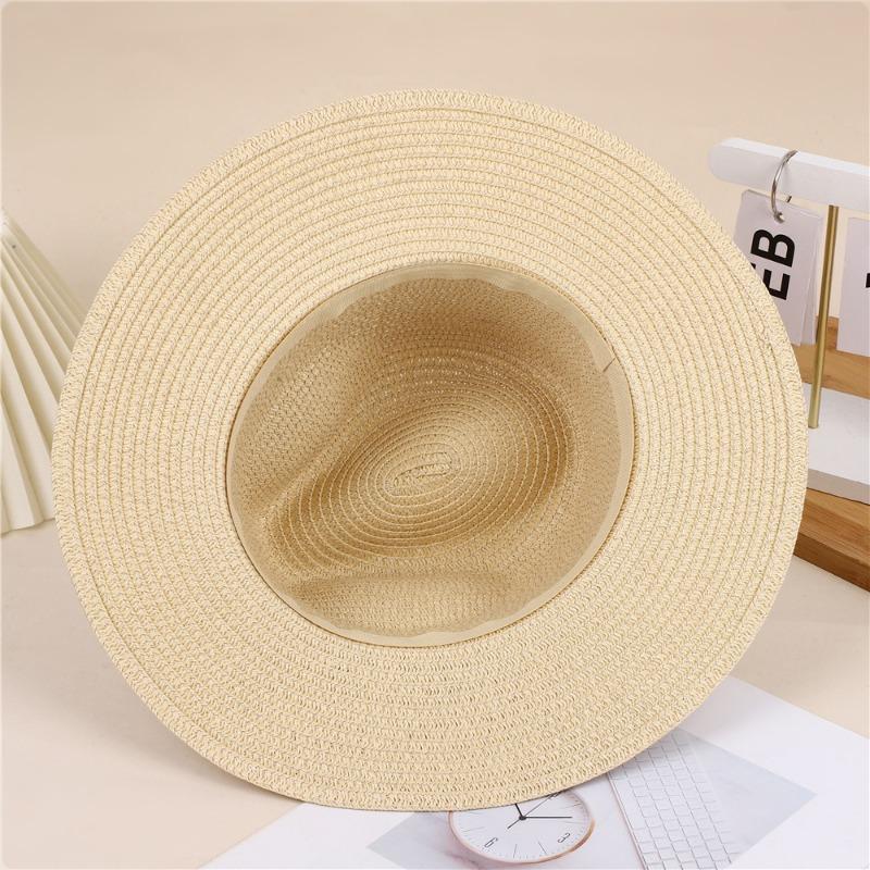 Beach travel vacation outdoor wide edge sunshade sun hat men and women fashion denim straw hat