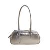 Fashion handbag with a bow for women simple underarm bag of solid color large capacity pillow bag