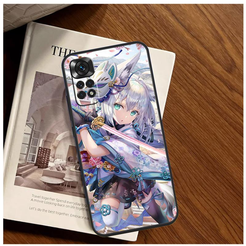 Shirakami Fubuki Hololive Case For Xiaomi Redmi Note 13 11 10 9 8 12 Pro Plus 12S 11S 10S 9S 10A 9C 10C 12C 13C Funda