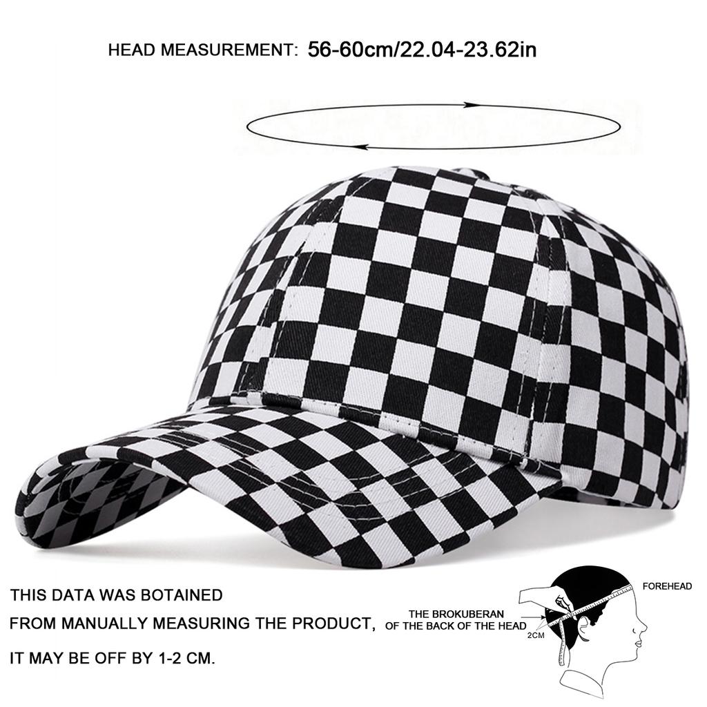 Unisex Small Grid Printing Baseball Caps Spring and Autumn Outdoor Adjustable Casual Hats Sunscreen Hat