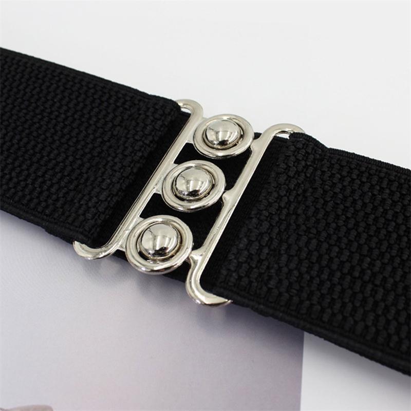 Koreanischen Stil Schnalle Elastischen Breiten Gürtel Breiten Kummerbund Strap Gürtel Taille Weibliche Frauen Zubehör Einfarbig