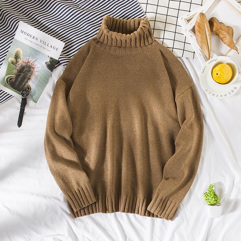 Men s Slim Fit Korean Style High Neck Sweater - Autumn/Winter Trendy Student Knitwear XL