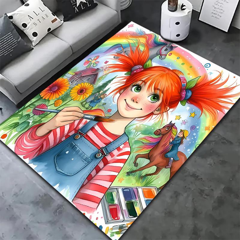 Pippi Carpet Rug For Living Room Bedroom Home Sofa Decoration Kids Play Nonslip Floor Mat