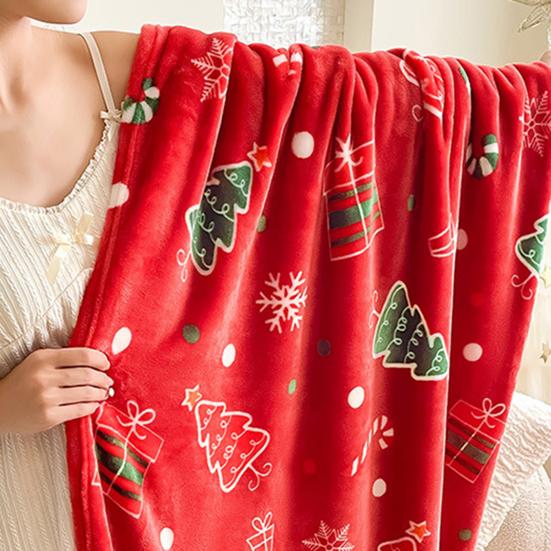 Christmas Throw Blanket Flannel Winter Holiday Bed Blanket Warm Fuzzy Plush Blanket Cozy Xmas Tree Stocking