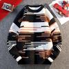 Men's Autumn Winter Sweater Round Neck Long Sleeve Thread Contrasting Color Bottoming Shirt Top