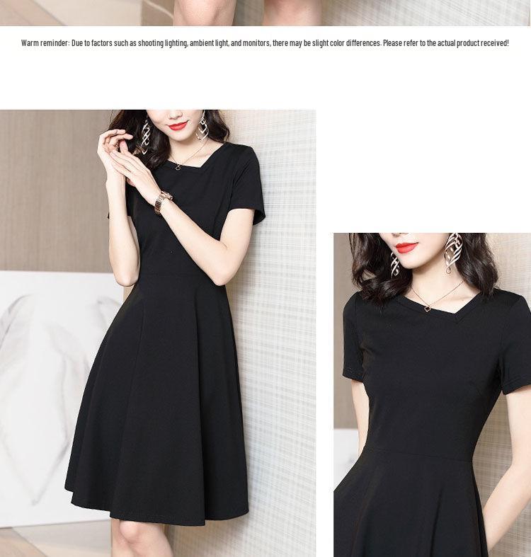 2025 Summer Women's Hepburn Style Retro Black Dress - Elegant, Slimming, High-End Design