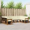Outdoor Sofa Set 9 pcs Natural and Cream Solid Acacia Wood
