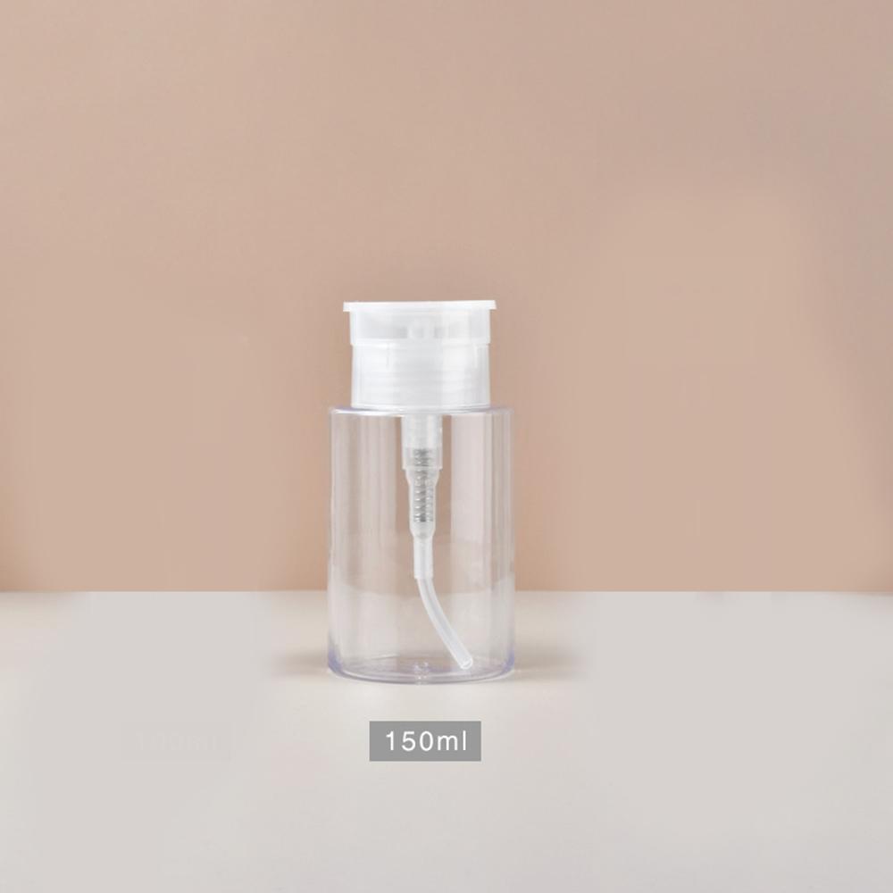 100ml 200ml Portable Travel Refillable Bottle Empty Plastic Nail Polish Remover Alcohol Liquid Press Pumping Dispenser Bottle