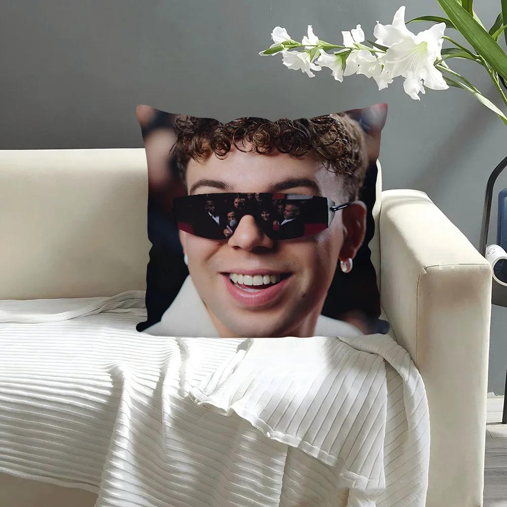 1PC New Album Buenas Noches Quevedo Pillow Case Sofa Decorative Home Double-sided Printing Short Plush Cute Cushion Cover