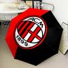 1PC Milan Football club Printed Umbrella Folding umbrella, automatic umbrella 8-Frame for Travel, camping Fan gifts Christmas Gifts