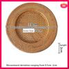 13 Inch Handmade Rattan Plate Decorative Round Placemat Bread Snack Serving Tray Table Decor Natural