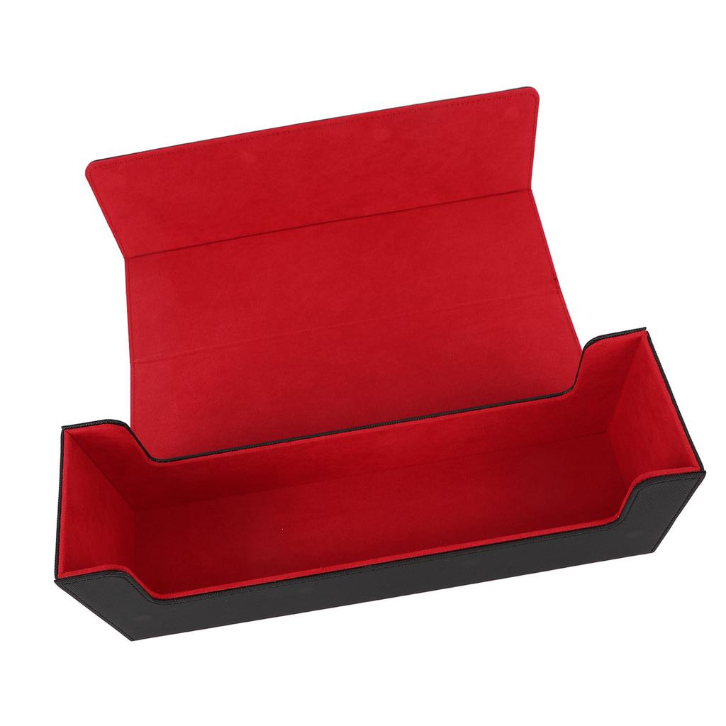 Card Storage Box Multipurpose PU Leather Large Capacity Magnetic Closure Card Deck Case for 400 Cards and Above Black