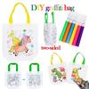 Set da 1-10 pezzi Borsa Graffiti Fai da Te con Pennarelli Pittura a Mano Borsa Non Tessuta per Bambini Arti Mestieri Riempimento Colore Giocattoli da Disegno