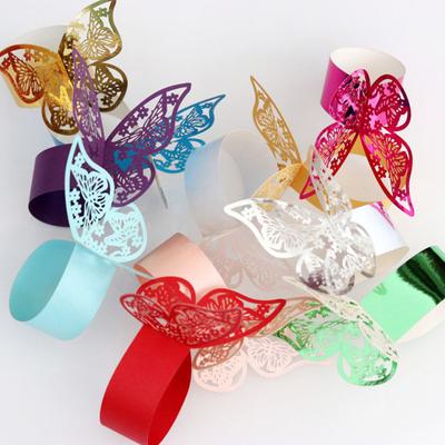 20Pcs Schmetterling Serviette Ring Papier Halter Hochzeit Bankett Abendessen Tisch Dekoration
