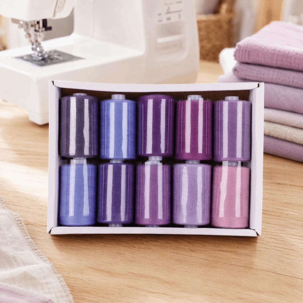 10Pcs Assorted Colors Polyester Thread Set Polyester All Purpose Threads For Sewing Machine