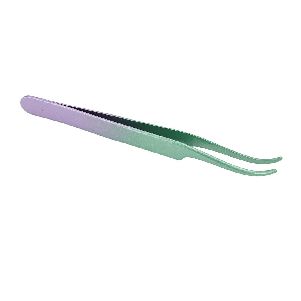 Lash Tweezers Stainless Steel Tight Bite Curved Lash Extensions Tweezers Green Purple Gradient