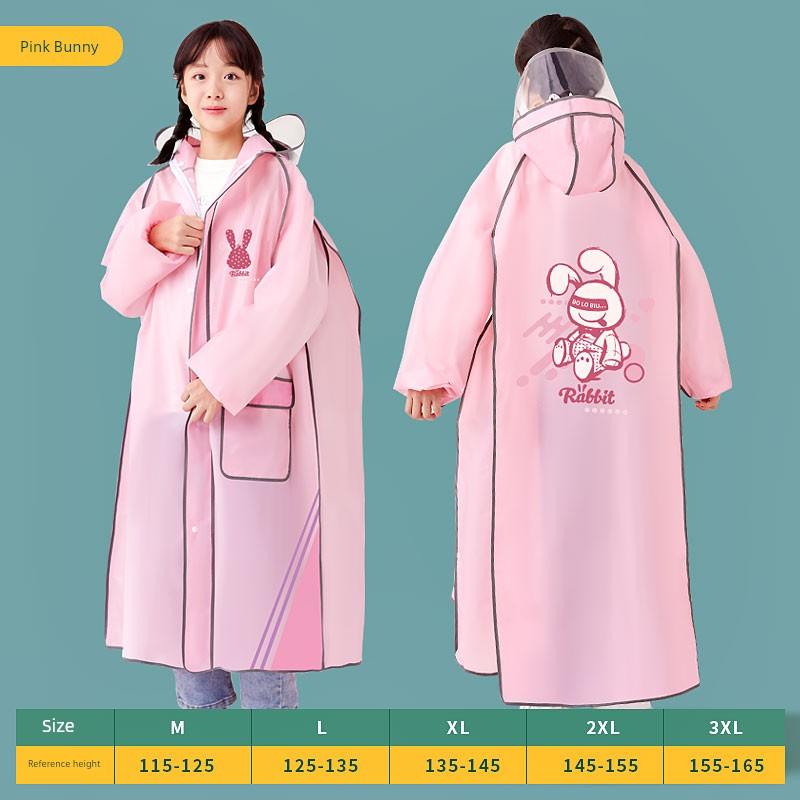 Children's Raincoat for Boys and Girls with Backpack Space, Double Placket, Large Brim, Rainproof, Outdoor Use, Student-Specific Rain Poncho for