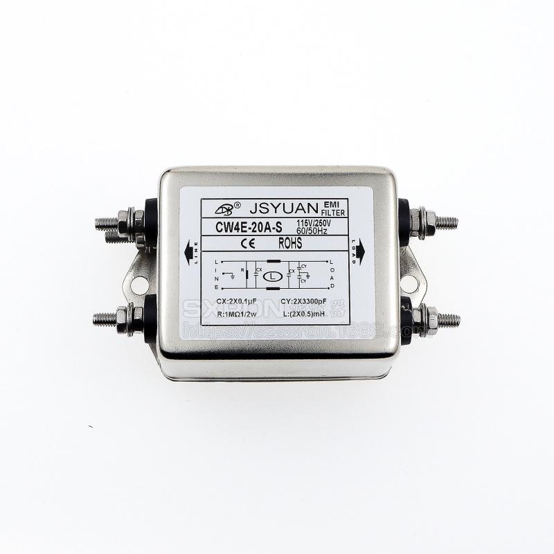 Single-Phase AC Power Filter CW4E-30A-S Bolt-on 10A/20A 220VAC PLC Signal Interference