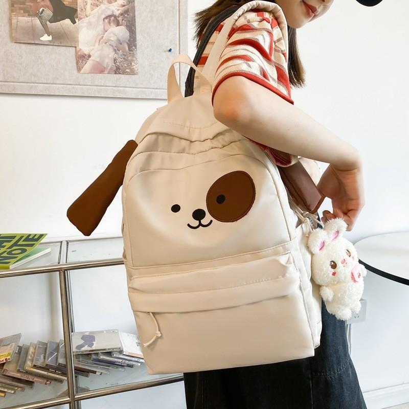 2023 New Cute Funny Dog Backpack Cartoon School Bag Nylon Water-resistant Backpack Girls 3-4 Grade