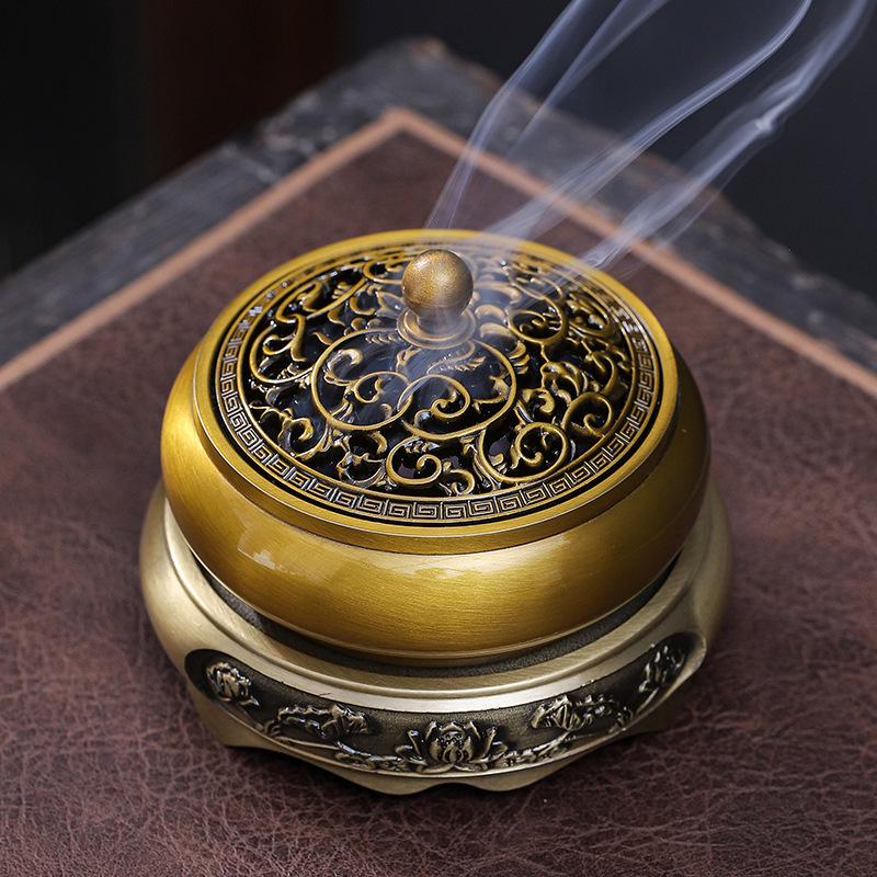 Brass Incense Burner for Sandalwood, Agarwood, and Coils - Perfect for Home, Tea Ceremony, and Indoor Use