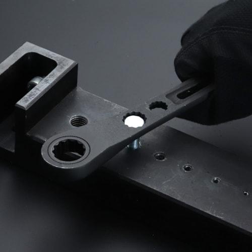 Fujiya Geared Pile Wrench, Black and Gold, Maximum Opening 38mm, FGLP-38-BG