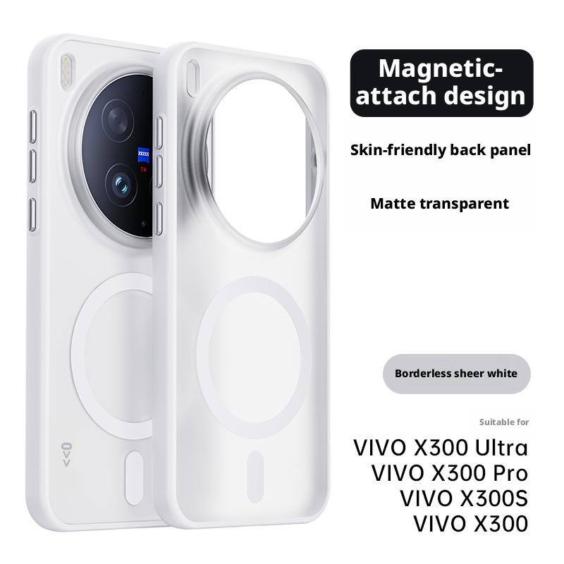 For Vivo X300 Ultra/X300s/X300 Pro/X300 Case Skin-feel Matte Translucent 360° Holder Ring Magnetic Anti-slip Anti-stain Cover