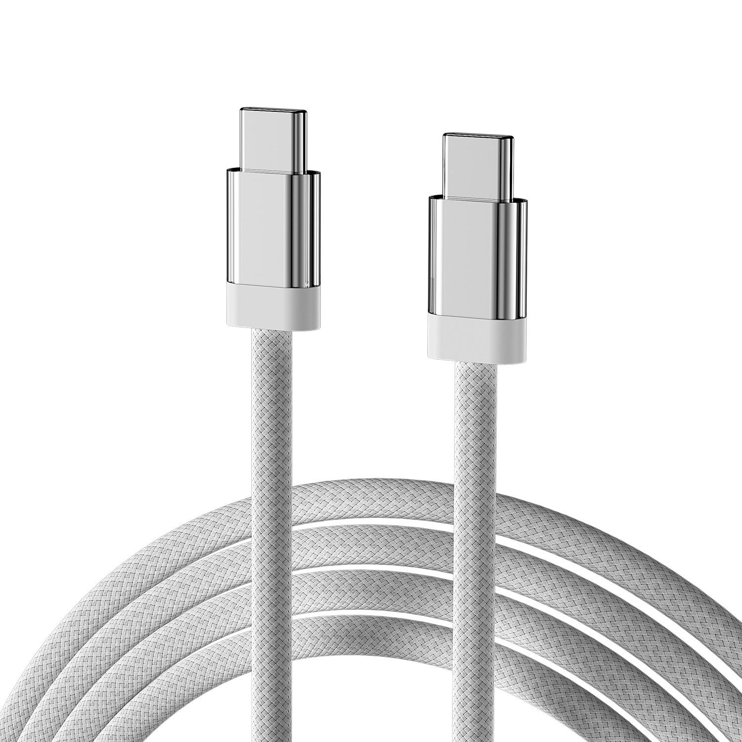 

Transparent Braided Fast-Charging Single-Head Dual Type-C Cable for Apple 15/16 & Android Phones Transparent Gen 2 60W