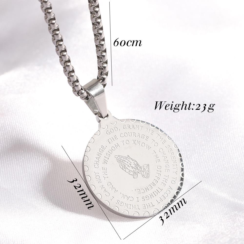 European Retro Hip Hop Titanium Pendant Necklace