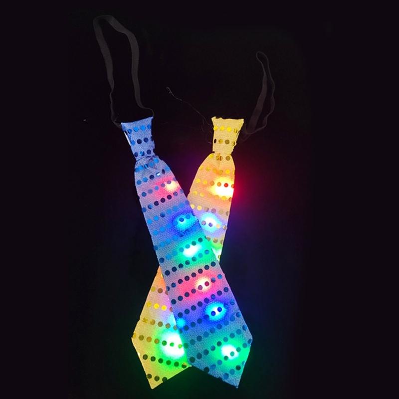 5pcs Glowing Neck Tie Luminous Children Atmosphere Props Accessory for Children Kid Girl Boys Birthday Present