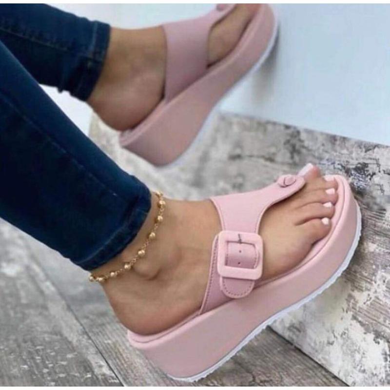 Pantofole cool da donna nuove taglia grande scarpe da spiaggia muffin e casual a taglio basso punta pantofole rosa