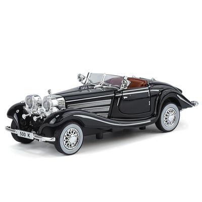 1/32 Lydinio lietas Benz 500K automobilio modelis Simuliacinis garsas Šviesa Retro automobilio žaislo papuošalai Berniuko gimtadienio dovana Kalėdos Helovinas