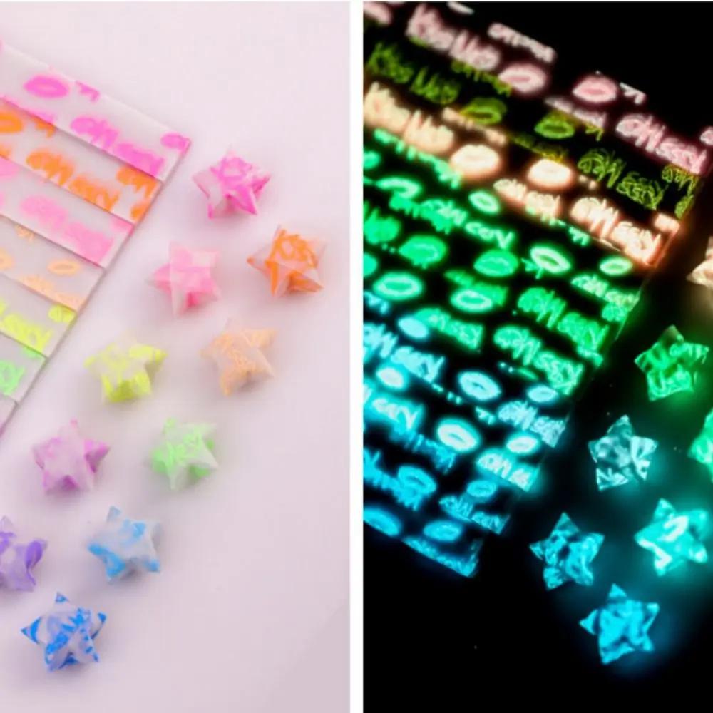 210 Sheets Creative Star Origami Paper Colorful Lucky Decorative Paper Strips Luminous Glitter Stars Craft Paper For Diy Arts