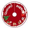 Christmas Tree Skirt Red Xmas Tree Ornaments, For Soft Plush Christmas Tree Mat With Snowy Pattern For Decorations Holiday Party 35 Inches