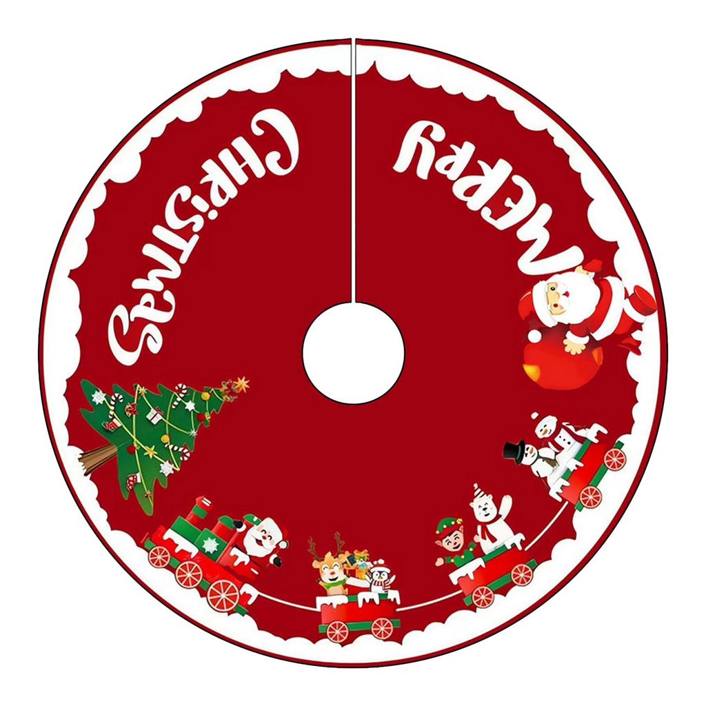 Christmas Tree Skirt Red Xmas Tree Ornaments, For Soft Plush Christmas Tree Mat With Snowy Pattern For Decorations Holiday Party 35 Inches
