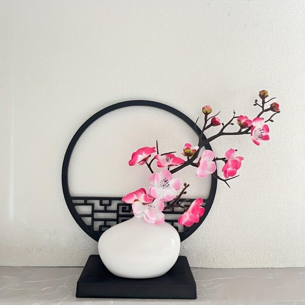 Multi-Bloom Artificial Plum Blossom Bonsai Chinese-Inspired Plastic Fake Flower  Home Decor