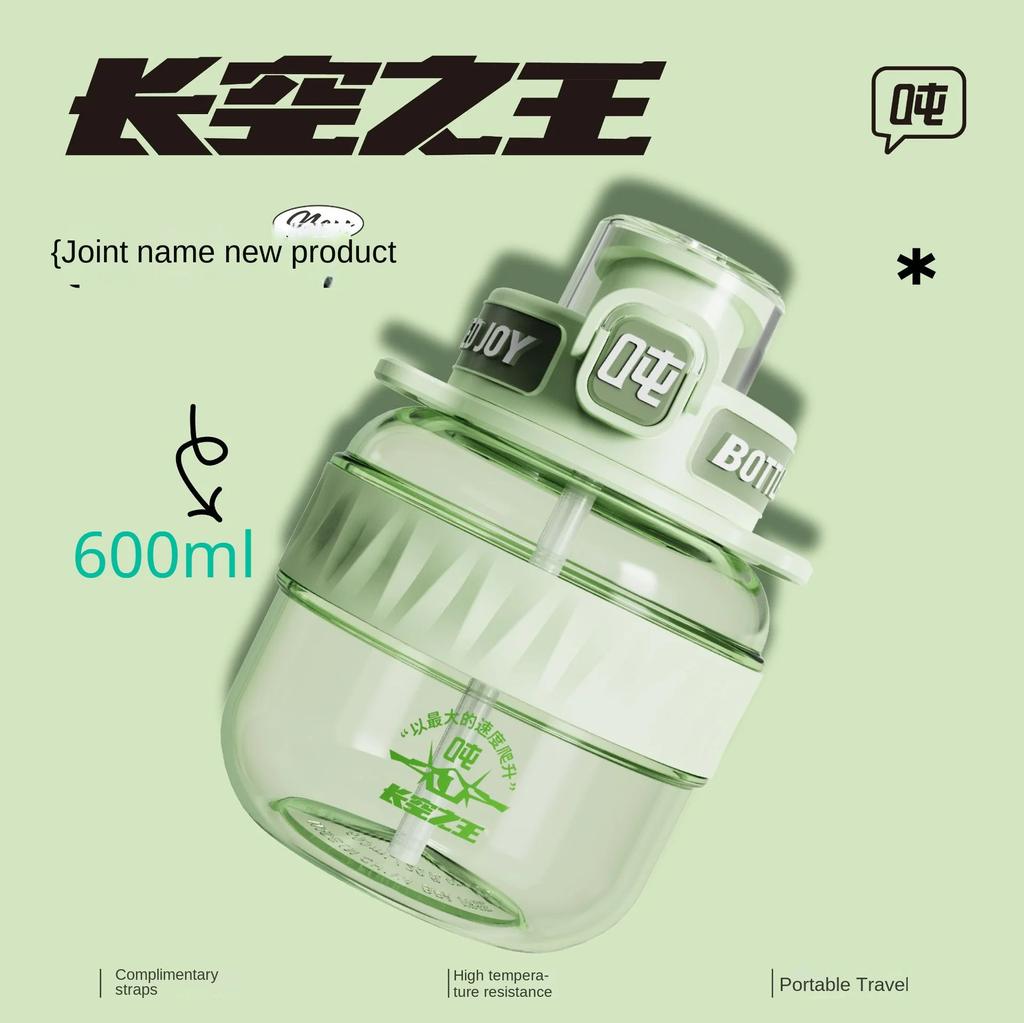 BOTTLED JOY Wang Yibo Tritan Malzeme Büyük Göbek Şişe Büyük Kapasiteli Taşınabilir Kettle Sevimli Öğrenci Çift Yaz Su Şişesi