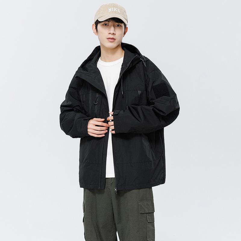 

Jacket spring new trend outdoor windproof and waterproof three-proof jacket functional wind work bag jacket spring and autumn clothing 3XL