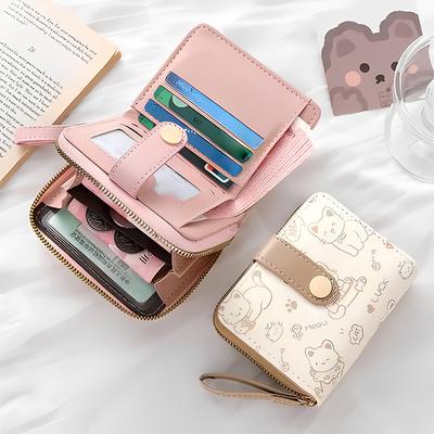 Portefeuille Mignon Motif Chat Japonais Portefeuille Court Simple Multifonctionnel Pour Femmes