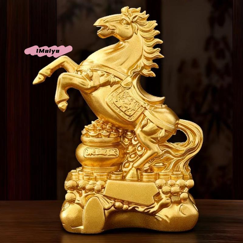 M- PVC Statue 2026 Year Of The Horse Feng Shui Zodiac Animal Sculpture Fortune Wealth Ornament For Desktop Bookshelf Decorative
