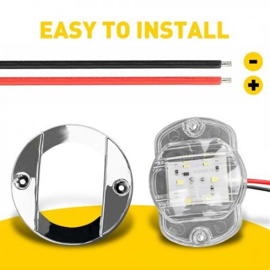 4X Round Marine Boat Stern Courtesy LED Lights Navigation Light Fit Cabin