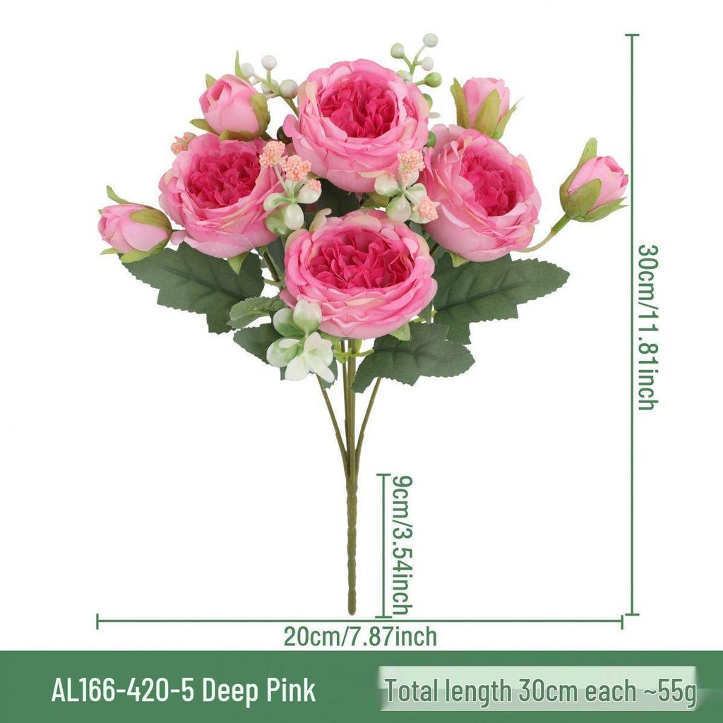 Retro Rose Artificial Flower Arrangement for Living Room & Dining Table Decoration