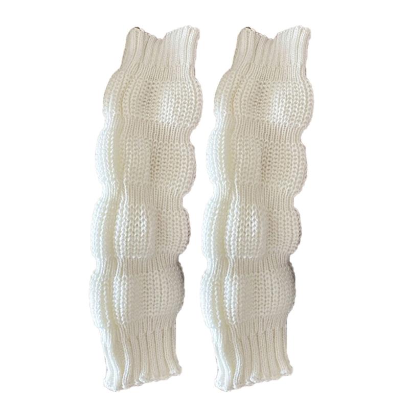 Japanese Student Leg Warmer Footless Socks for Women Girls Scrunch Lantern Boot Covers Solid Color Loose Leg Sleeves